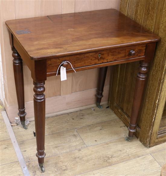 A mid Victorian mahogany writing table W.70cm